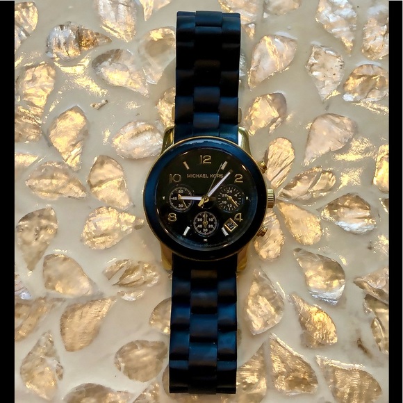 Michael Kors Watch - Black & Gold - Rubber Band - Picture 8 of 10